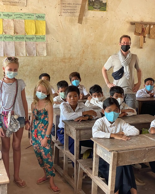 Visite d'une école au Cambodge